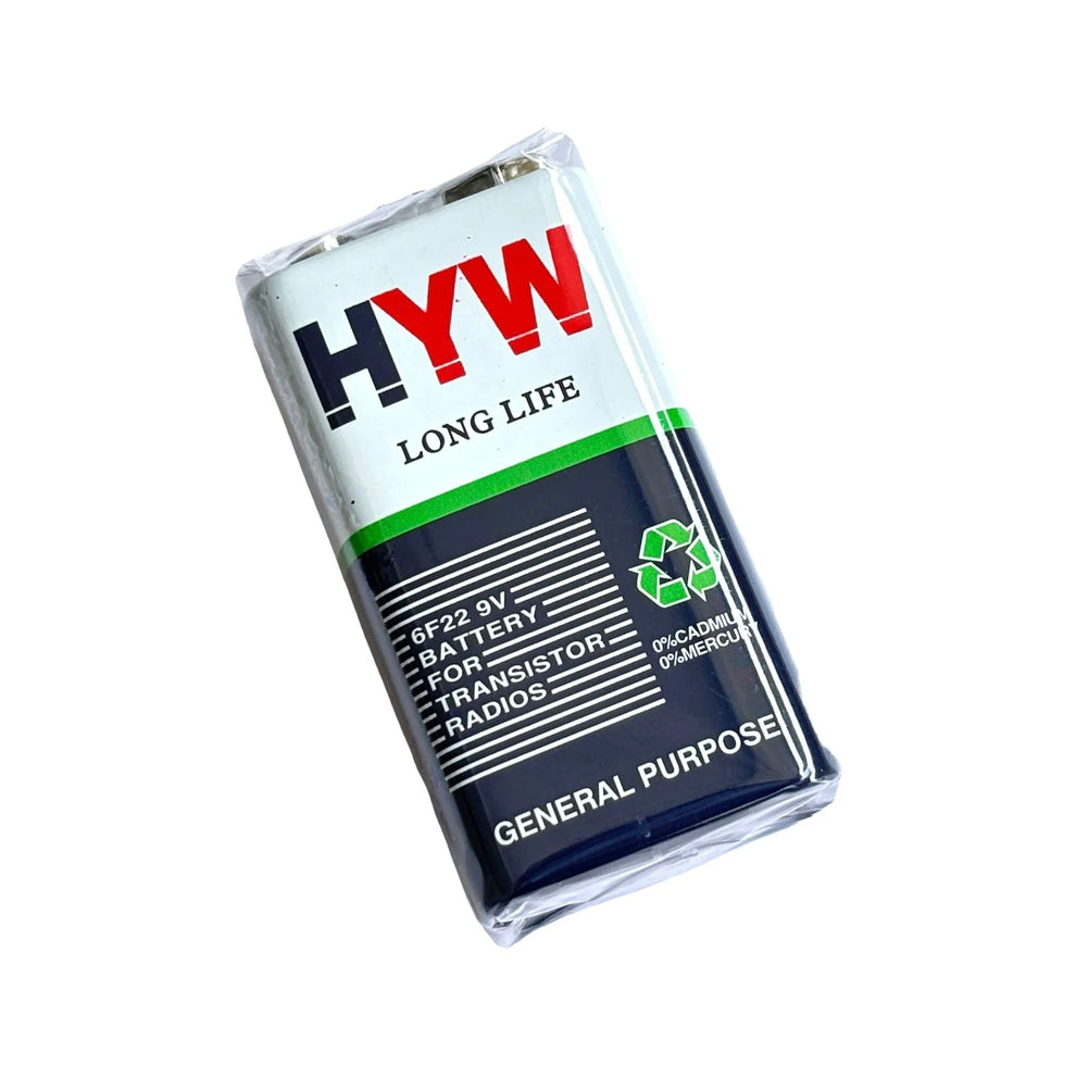 9V Battery Heavy Duty | 6F22 Long-Lasting 9 Volt Dry Cell Battery for Smoke Alarms, Multimeters & DIY Projects