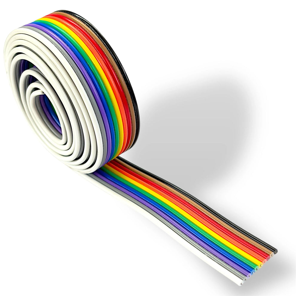 High Quality 10 Core Ribbon Wire 1 Meter | Rainbow Flat Cable /Project Wire for Electronics, Arduino & DIY Projects