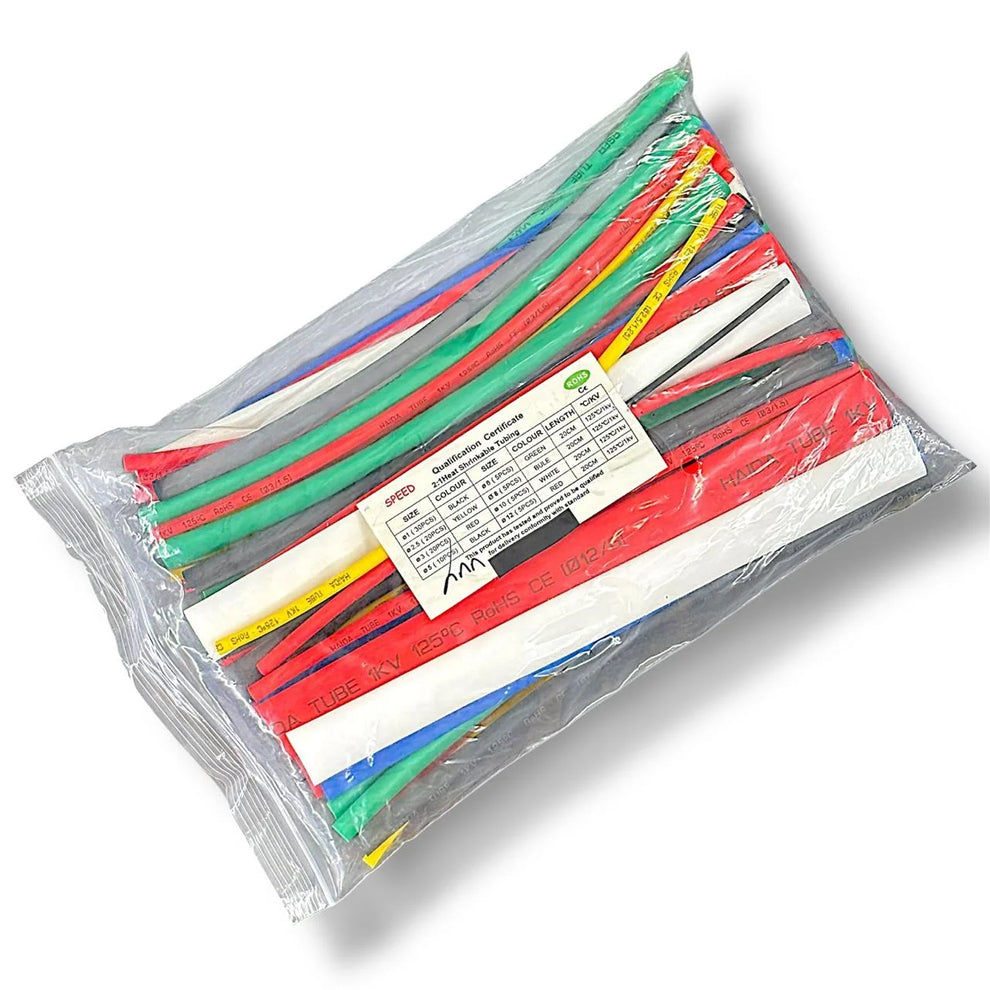 2:1 Heat  Shrinkable Tubing ROHS Certified Pack of 100 Multicolor Heat Shrink Tubes for Wire Insulation, Thickness 1mm-12mm, Length 10cm